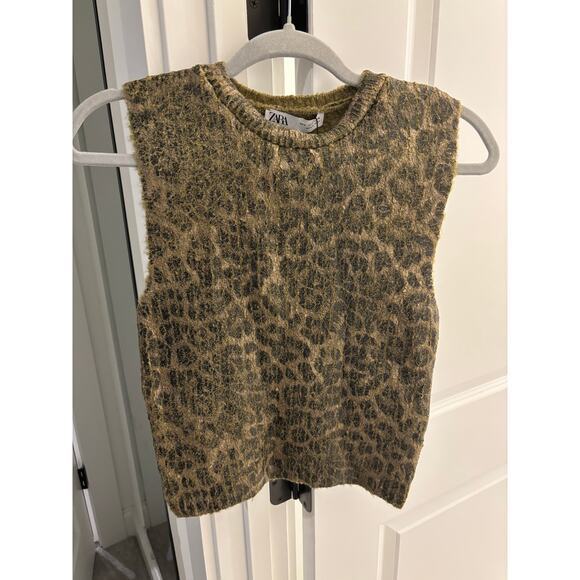 NWT Zara foil knit animal print top, $70 Sm - Picture 6 of 8